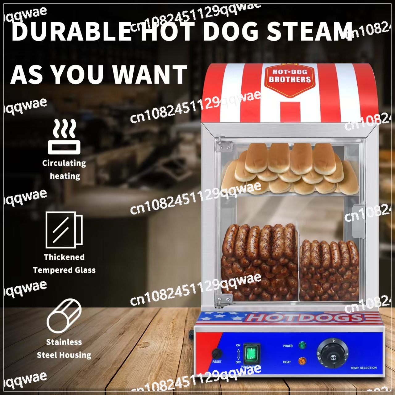 Food Processor Snacks - Commercial Automatic Hot Dog Bun Warmer