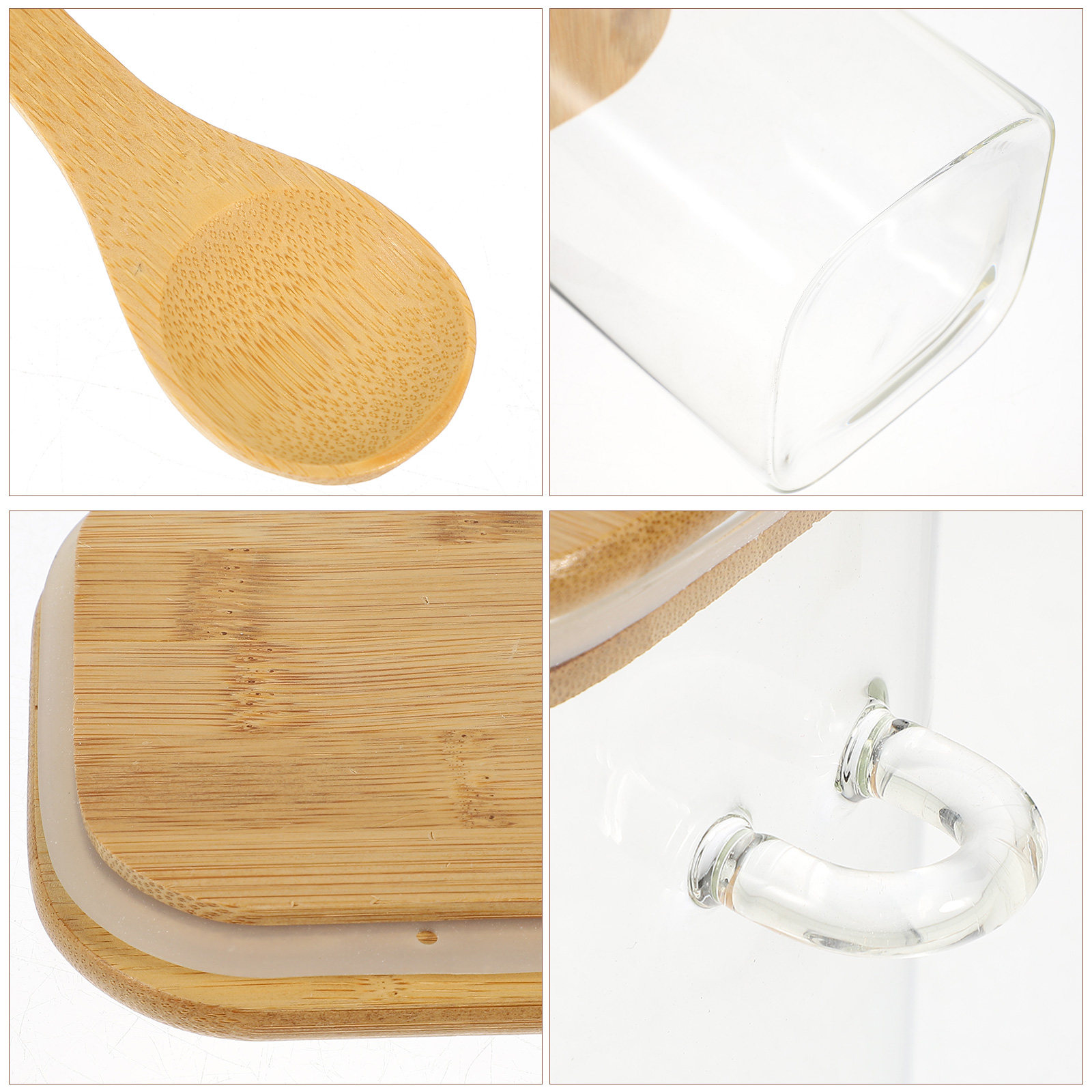 Food Snacks Candy - 1Set Premium Square Glass Storage Canister