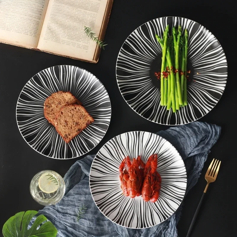 Ceramic Black White Stripes Ta – Food Good Snacks Bewertung und Preis