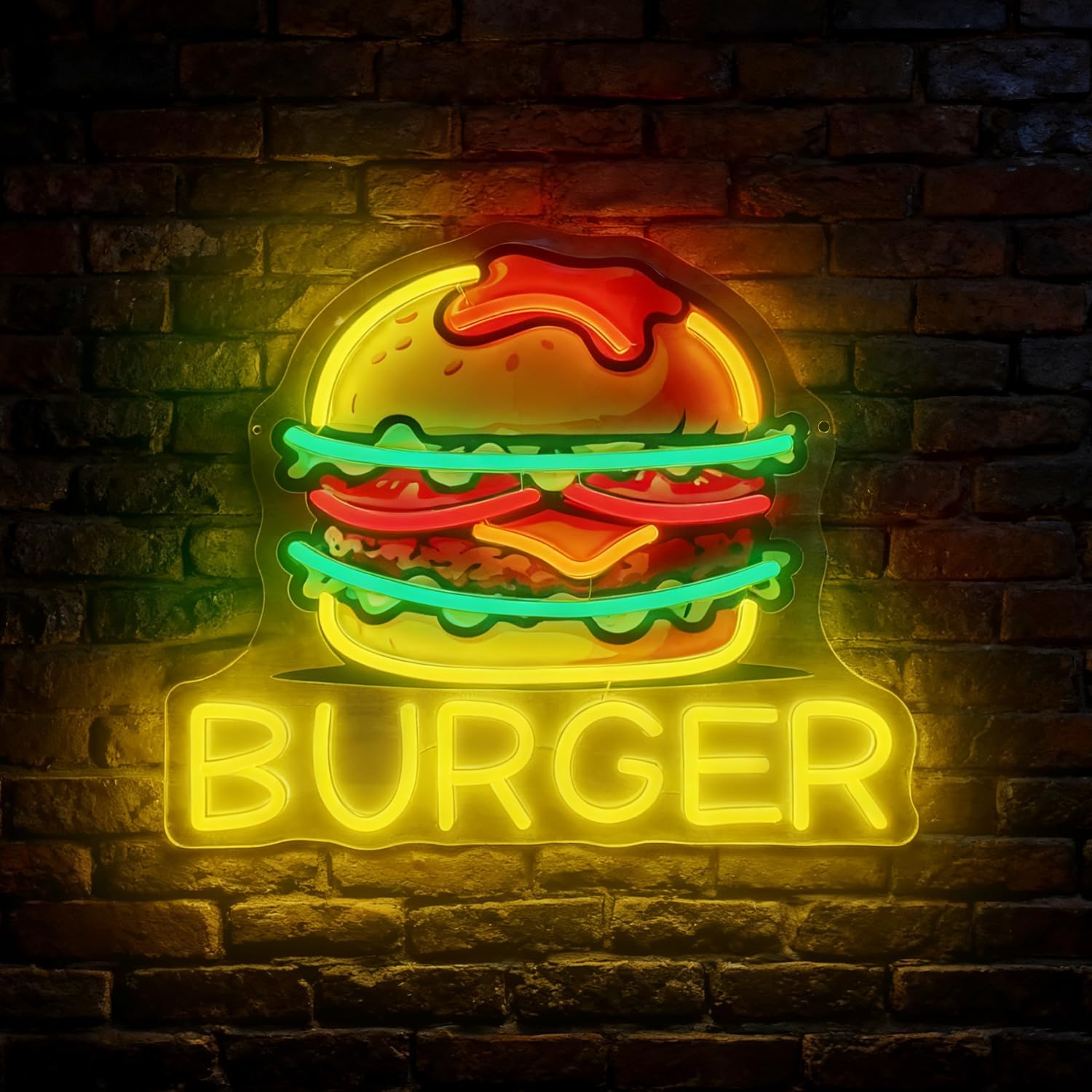 Burger Neon Sign, LED Hamburge – Food Snacks Restaurant Bewertung und Preis