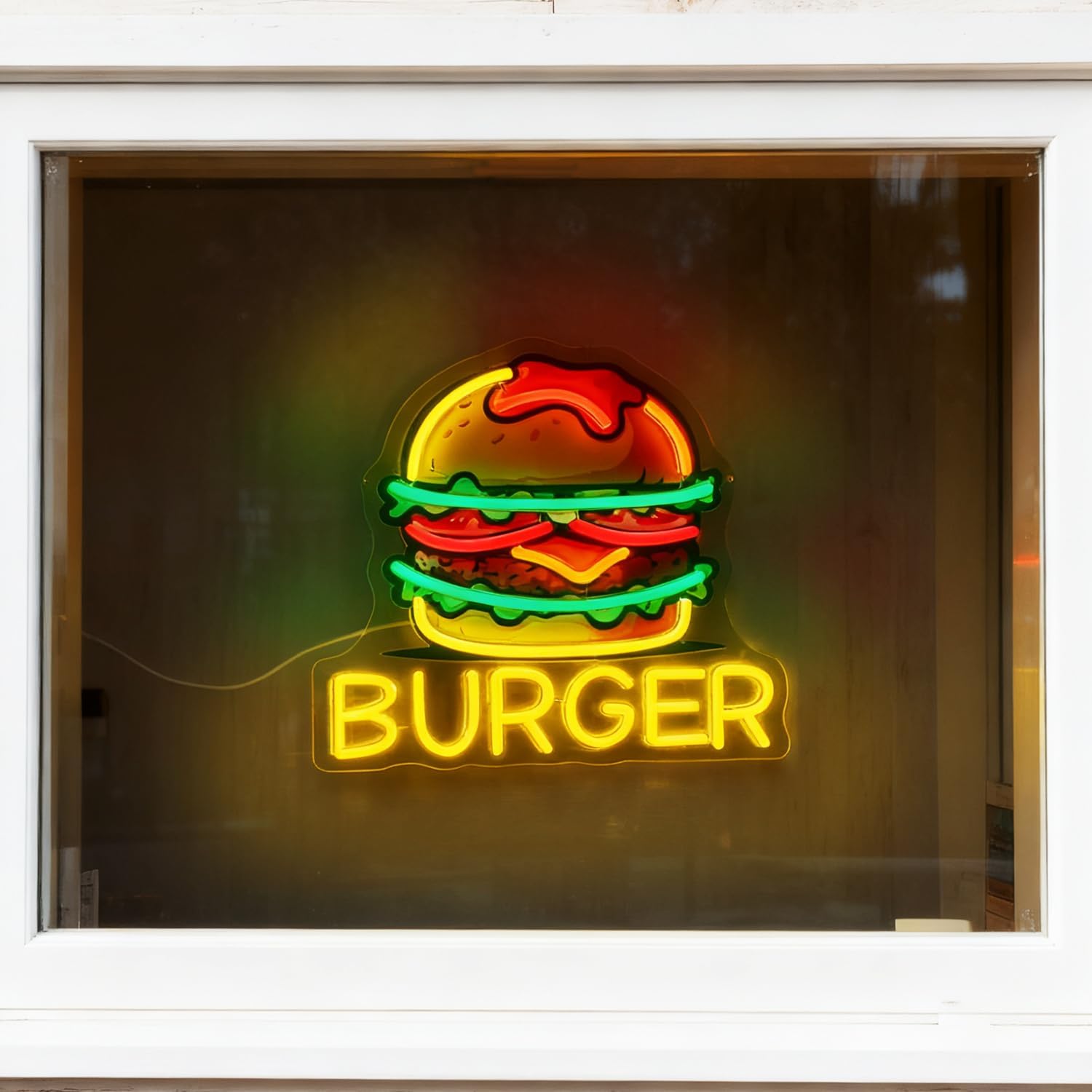 Burger Neon Sign, LED Hamburge – Food Snacks Restaurant Bewertung und Preis