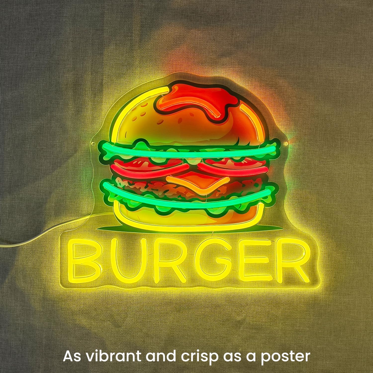Burger Neon Sign, LED Hamburge – Food Snacks Restaurant Bewertung und Preis