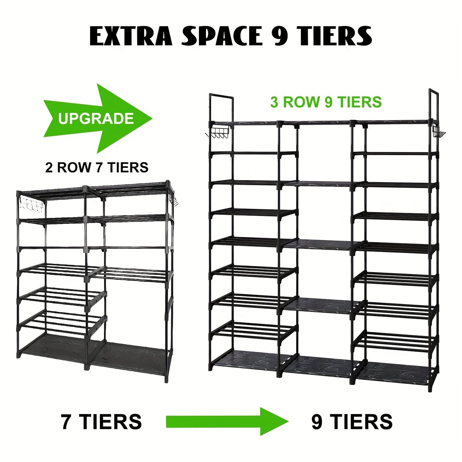 1pc 9 Tier Shoe Rack Organizer – Foods X Bewertung und Preis