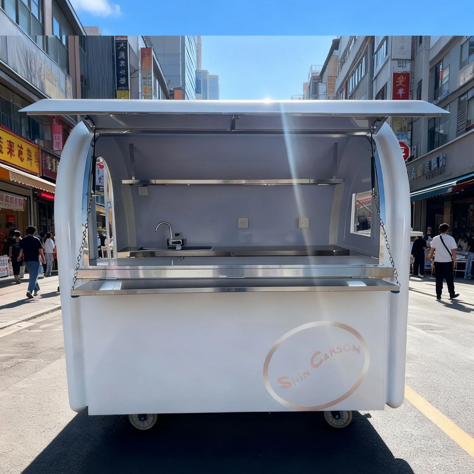 Outdoor Food Trailer round Mob – Food Snacks Business Bewertung und Preis