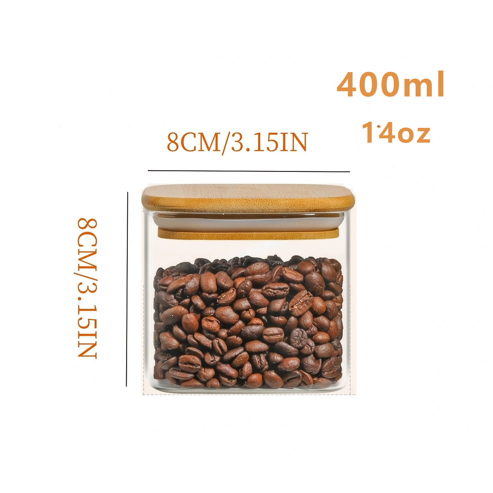 2/4/6/12Pcs-400Ml Square Glass – Food Snacks Candy Bewertung und Preis
