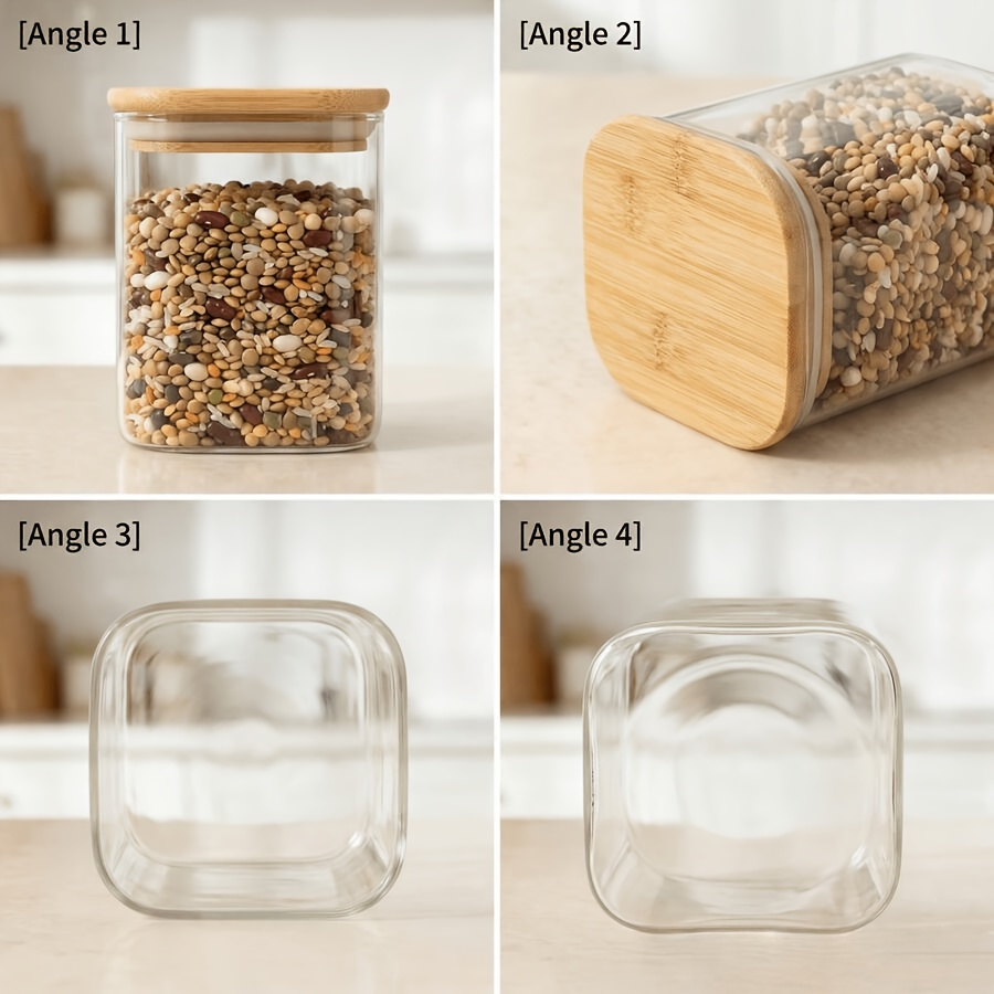2/4/6/12Pcs-400Ml Square Glass – Food Snacks Candy Bewertung und Preis