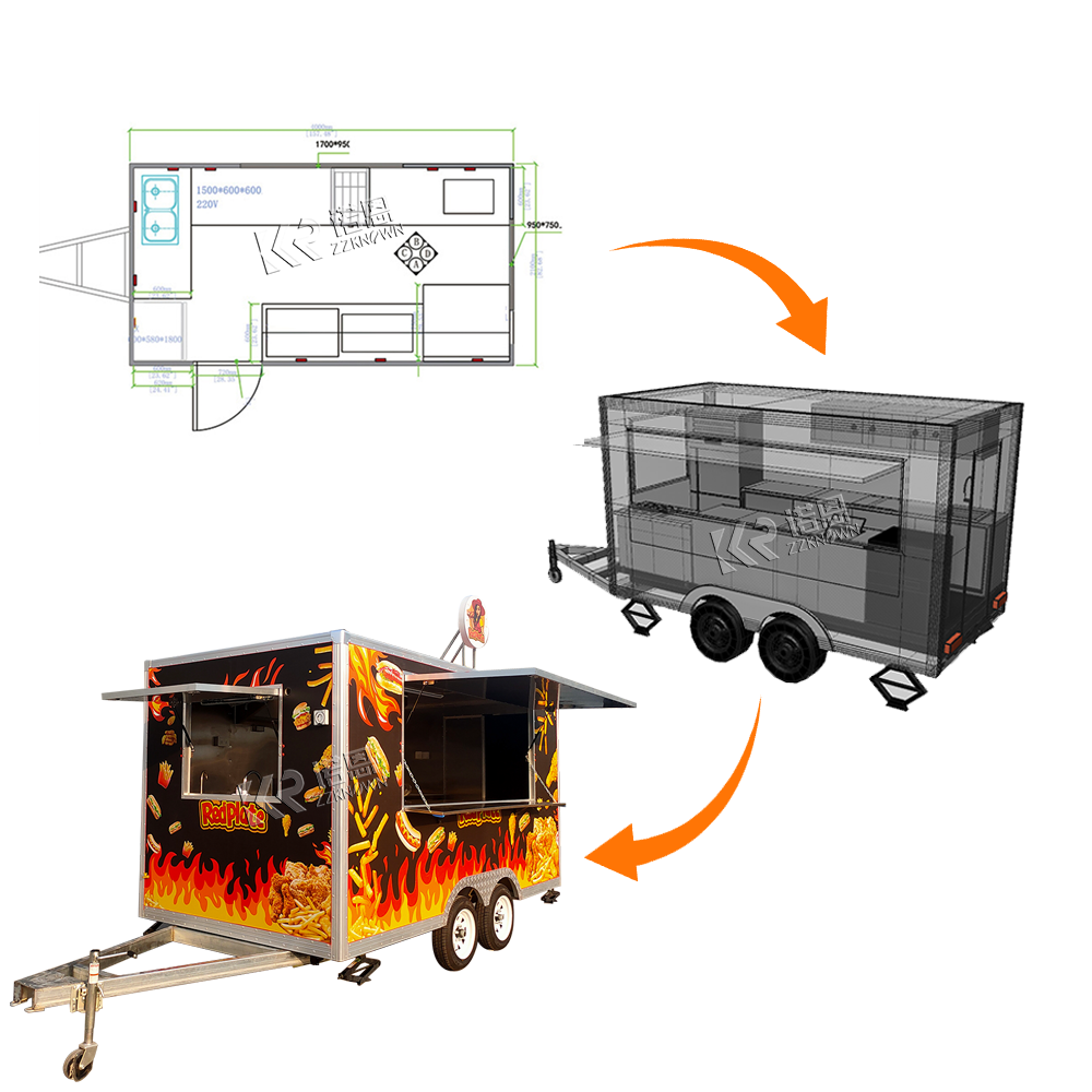 High Quality Food Cart Caravan – Food Snacks Business Bewertung und Preis